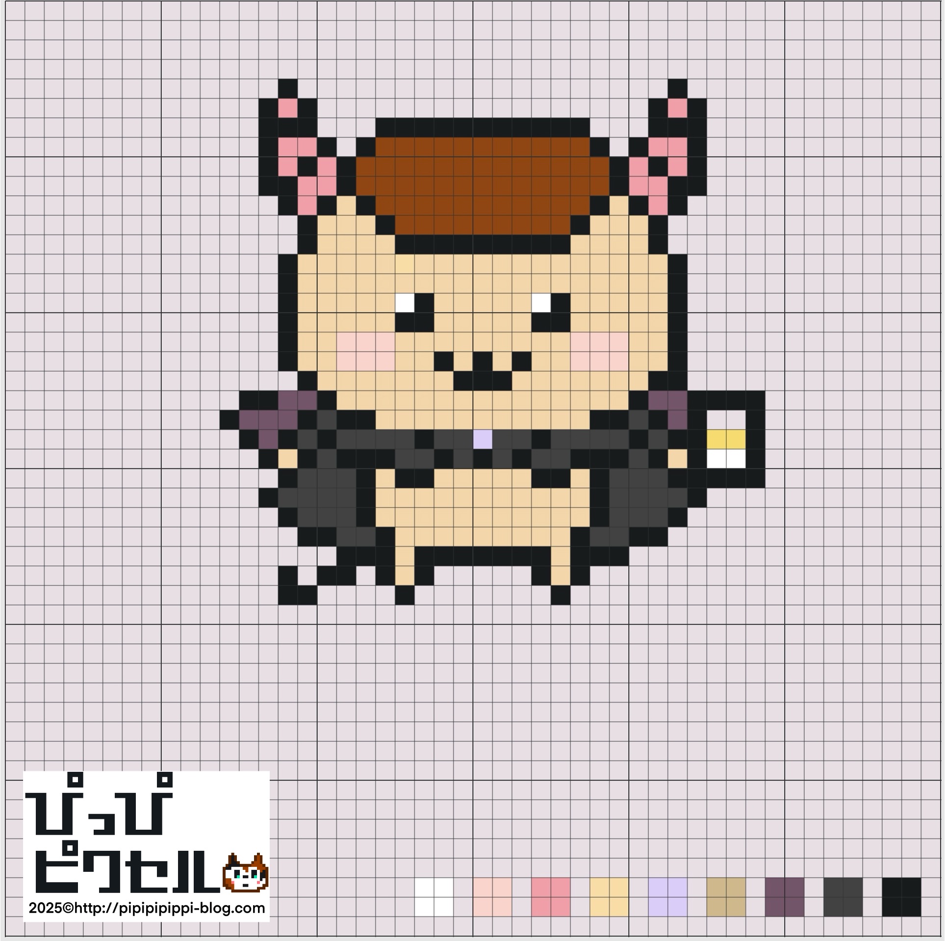 【ちいかわ】くりまんじゅう(てんしとあくまシリーズ)【アイロンビーズ・ドット絵図案】 | ぴっぴピクセル