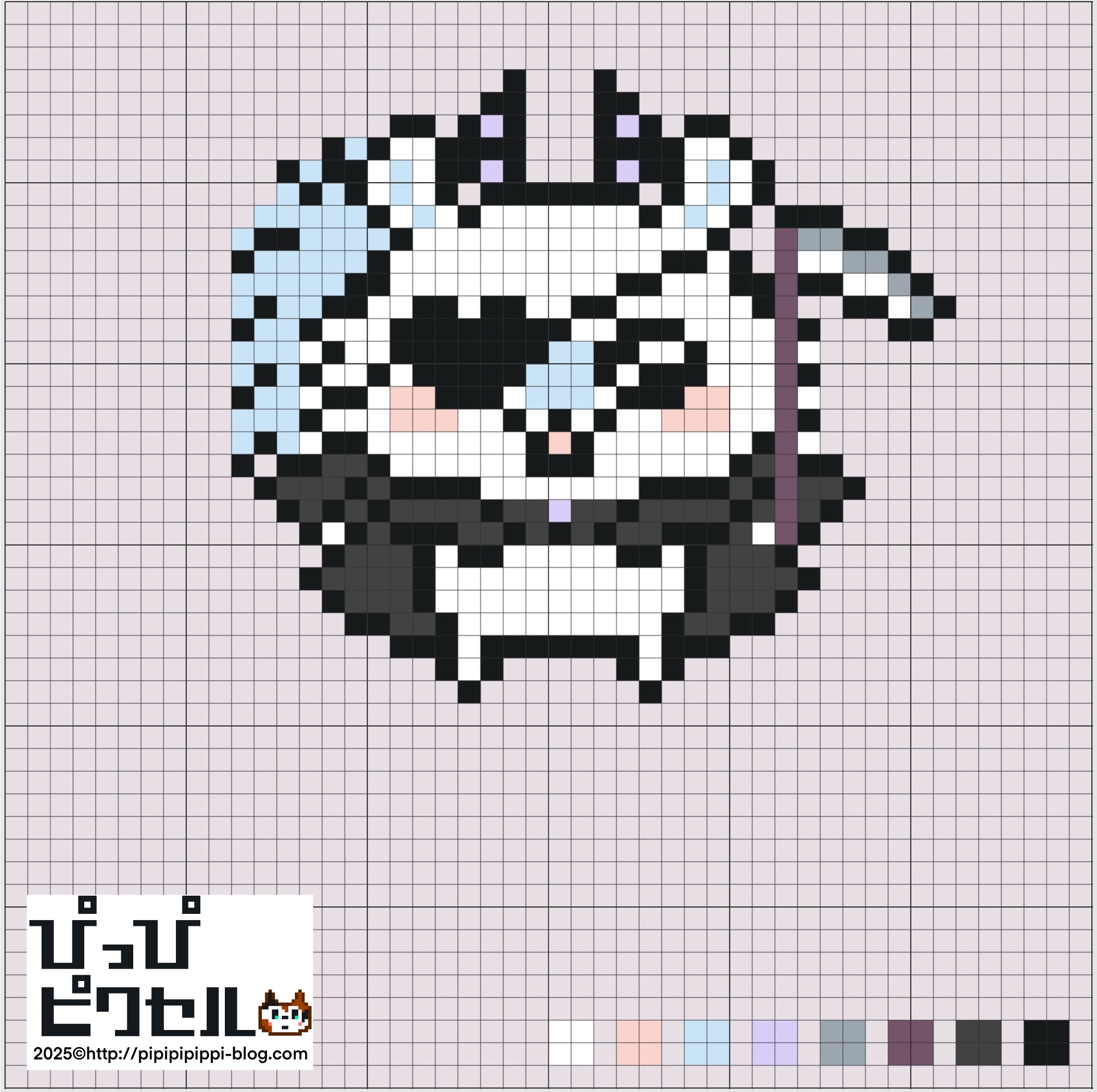 【ちいかわ】モモンガ(てんしとあくまシリーズ)【アイロンビーズ・ドット絵図案】 | ぴっぴピクセル