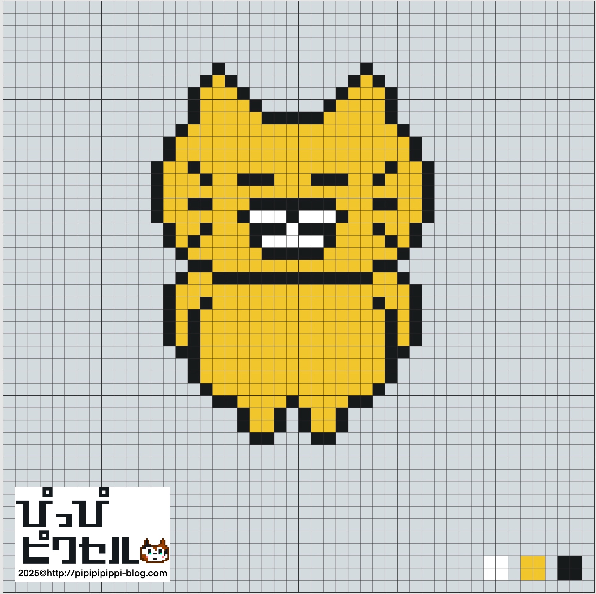 ノラネコぐんだんの無料アイロンビーズ図案。簡単でかわいい小さめデザイン。